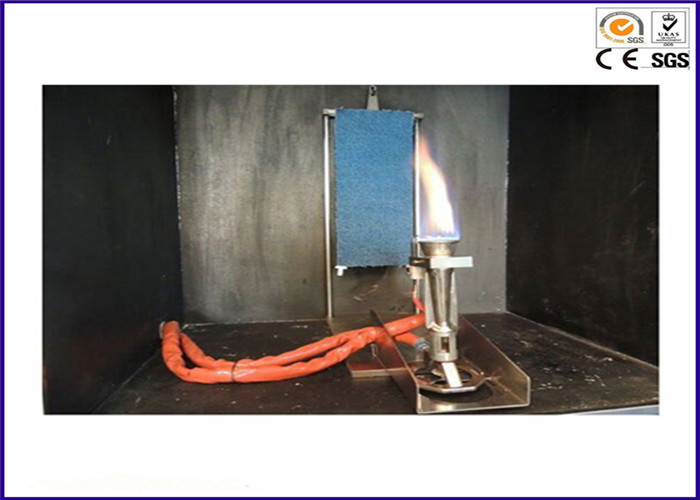 NFPA 701 วิธีทดสอบ 1 เครื่องทดสอบความไวไฟในแนวตั้งสำหรับผ้าแบบเดี่ยว / หลายชั้น