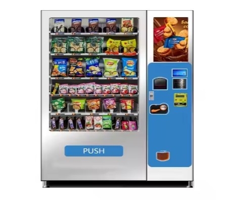 เครื่องขายของอัตโนมัติสําหรับการกินที่เร็วด้วยจอสัมผัส 21.41 นิ้ว และความจุ 201 กล่อง