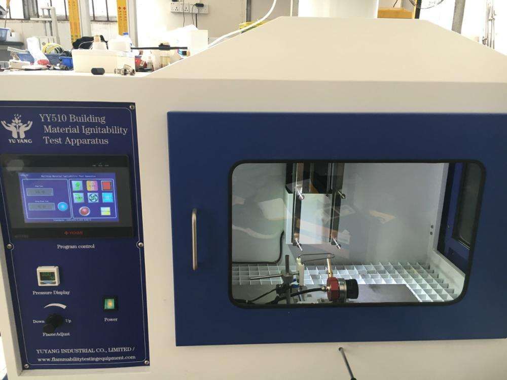 อุปกรณ์ทดสอบการติดไฟสำหรับทดสอบการสัมผัสพื้นผิวขอบโครงสร้างอาคารตามมาตรฐาน EN ISO 11925-2