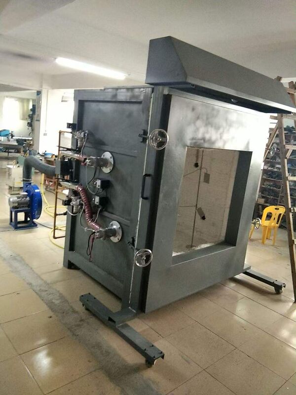 หม้อทดสอบความต้านทานไฟตั้งตรงที่สอดคล้องกับมาตรฐาน ISO 834 ด้วยอุณหภูมิ 1200 °C และการก่อสร้างแบบโมดูล