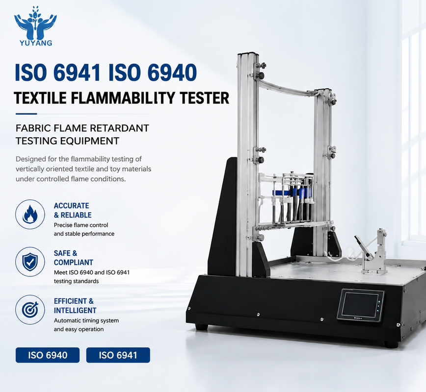 อุปกรณ์ทดสอบความไวไฟสำหรับวัสดุสิ่งทอและวัสดุของเล่น ISO 6941 ISO 6940 FABON FLAME TESTER TESTER TESTER