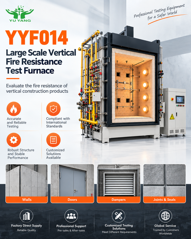 SUB304 Stainless Steel Vertical Fire Resistance Test Furnace with Automatic Shutoff Compliant with International Standards