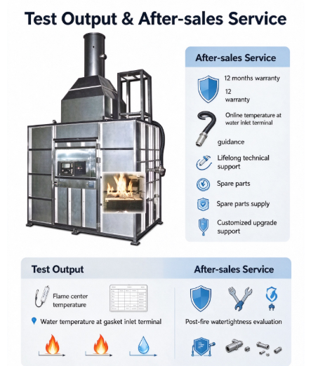 Firefighting Fittings Fire Resistance Testing Equipment for Valve Hose Pipe Under Internal Pressure Flame Test