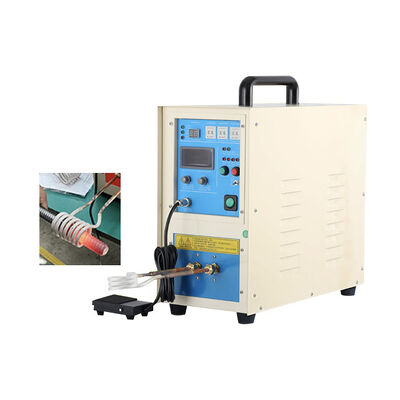 25KW ความถี่สูงเครื่องทําความร้อนอินดูชั่น 380v เครื่องปั่นสําหรับการดับ Annealing สภาพใหม่ที่ใช้งานเครื่องยนต์ปั๊มโลหะ