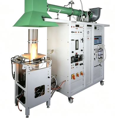 อุปกรณ์กระจายไฟ ASTM E2058 พร้อมเครื่องเผาทรายโพรเปาน 31 kW สําหรับวัดอัตราการปล่อยความร้อน